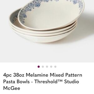 Threshold Blue and White Pasta Bowls
